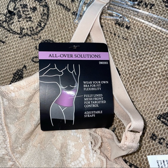 Maidenform NWT! Sexy Lace Firm Control WYOB Champagne Shimmer/Ivory Romper - Picture 5 of 15